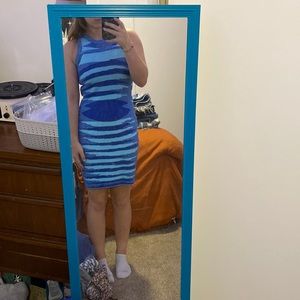 A dark and Light blue dress